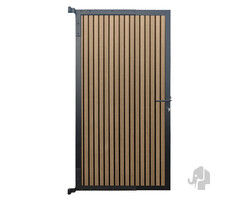 Tuindeur Stripes | Houtcomposiet | 40x900x1800mm  Dark Line Stripes Oak and Black