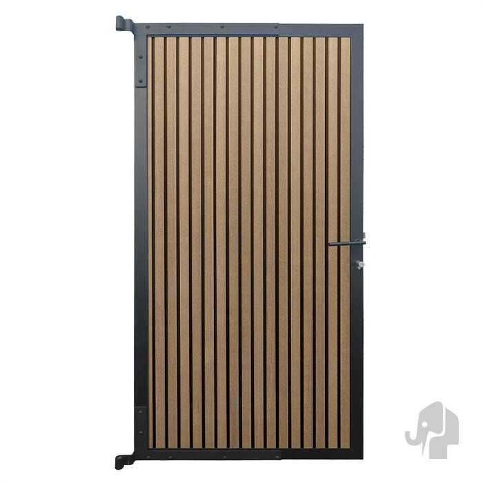 Tuindeur Stripes | Houtcomposiet | 40x900x1800mm Dark Line Stripes Oak and Black