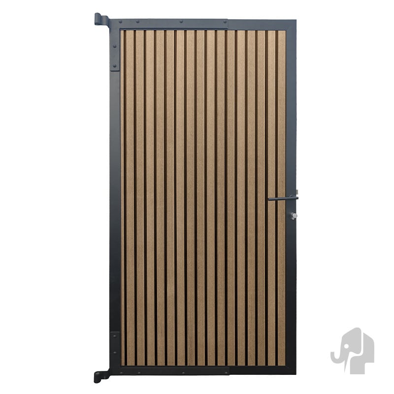 Tuindeur Stripes | Houtcomposiet | 40x900x1800mm Dark Line Stripes Oak and Black