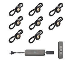 Pals ab | inbouwspot | rond zwart | warmwit | dimbaar | set van 8 stuks | OutdoorCore+