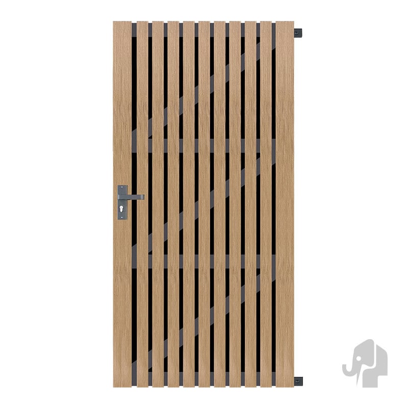 Tuindeur Stripes black | Houtcomposiet | 40x900x1800mm Oak