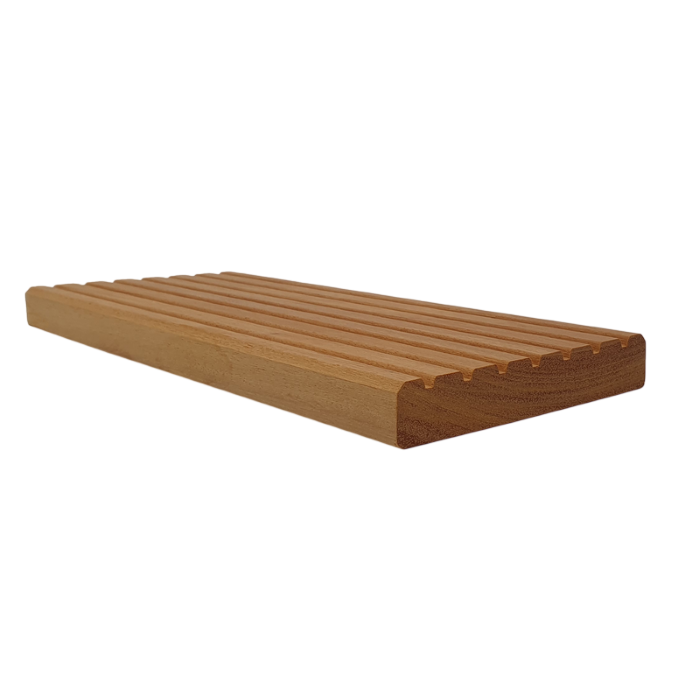 Bilinga vlonderplank glad en gegroefd 25x145