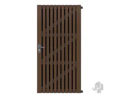 Tuindeur Stripes black | Houtcomposiet | 40x900x1800mm natural dark brown