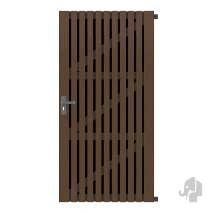 Tuindeur Stripes black | Houtcomposiet | 40x900x1800mm dark brown