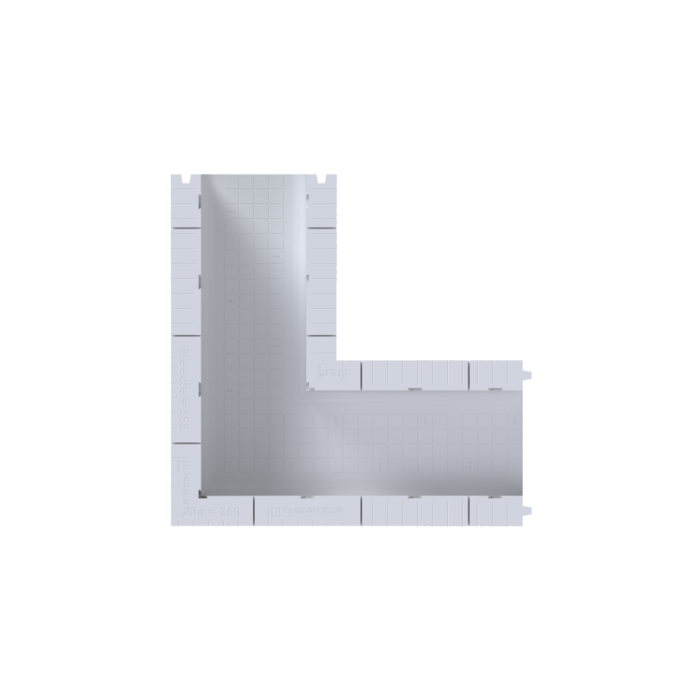 U-funderingsbekisting hoekstuk 35x45X180CM - 100KPA