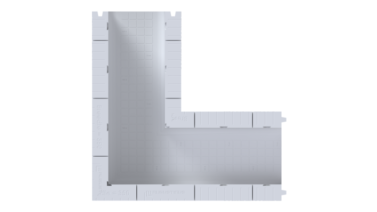 U-funderingsbekisting hoekstuk 35x45X180CM - 100KPA