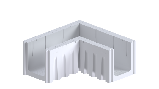 U-funderingsbekisting hoekstuk 35x45X180CM - 100KPA