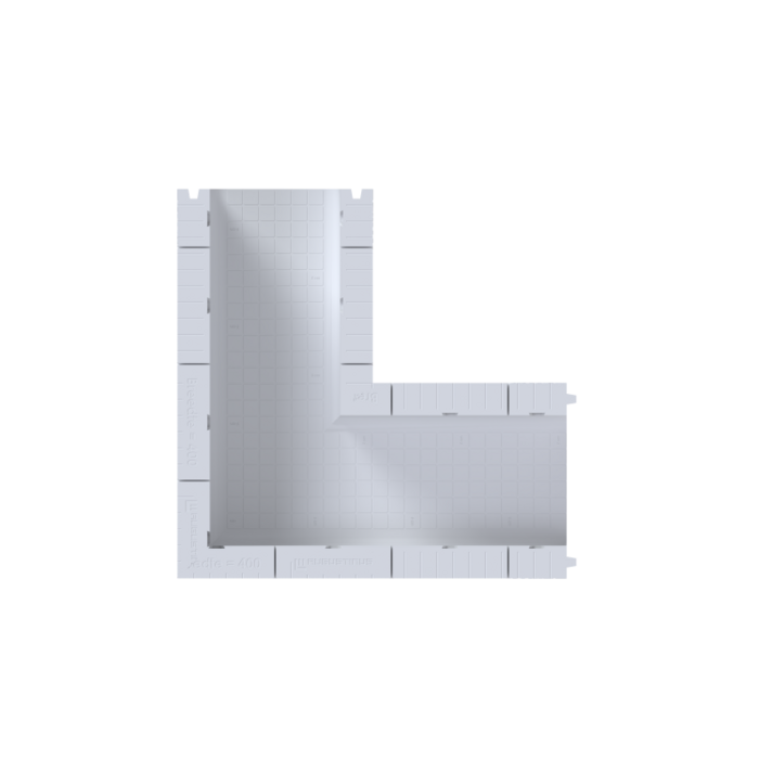 U-funderingsbekisting hoekstuk 40x40X180CM - 100KPA