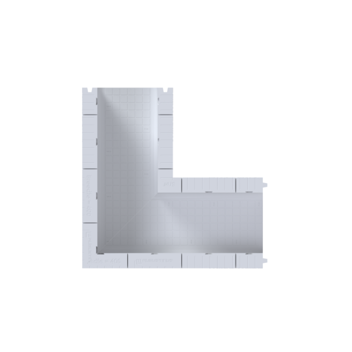 U-funderingsbekisting hoekstuk 40x45X180CM - 100KPA