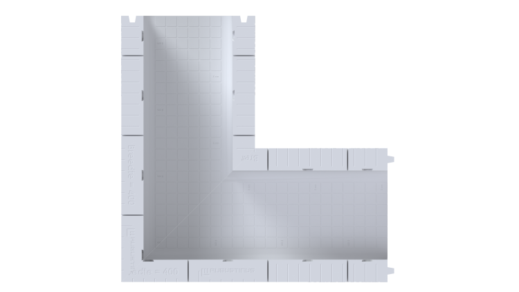 U-funderingsbekisting hoekstuk 40x45X180CM - 100KPA