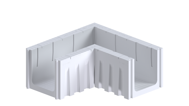 U-funderingsbekisting hoekstuk 40x45X180CM - 100KPA