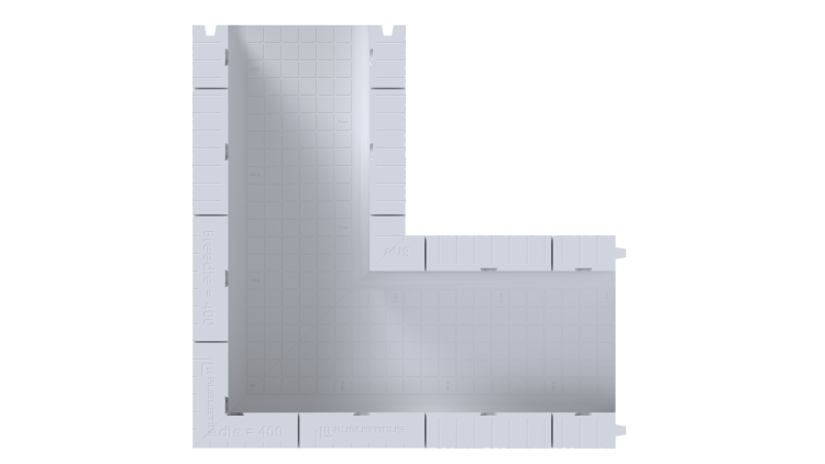 U-funderingsbekisting hoekstuk 40x50X180CM - 100KPA