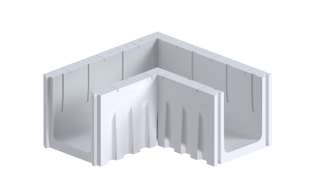 U-funderingsbekisting hoekstuk 40x50X180CM - 100KPA