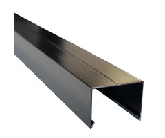 Aluminium afdekkap met sponning (5,1 cm) 4,5 x 6,1 x 179,5 cm, zwart RAL 9005