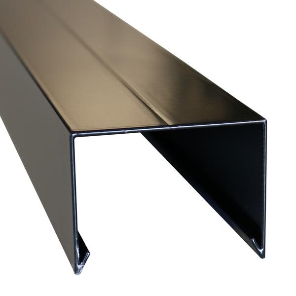 Aluminium afdekkap met sponning (5,1 cm) 4,5 x 6,1 x 179,5 cm, zwart RAL 9005
