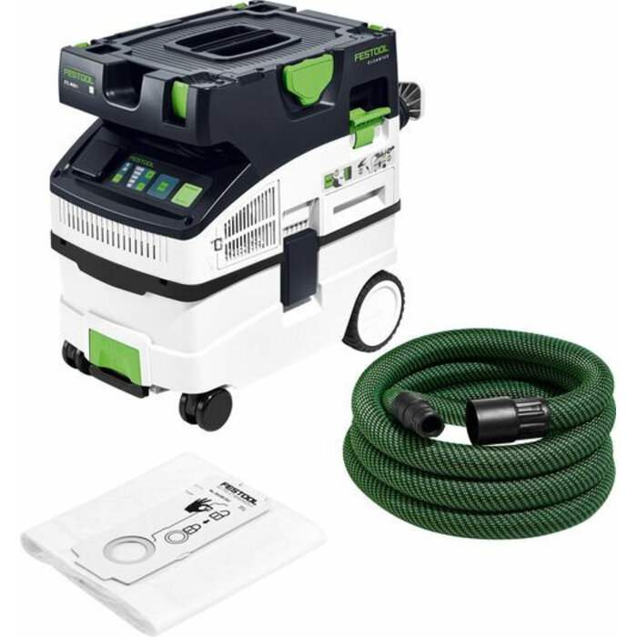 Festool Cleantec Accu-stofzuiger CTLC MIDI I-Basic 18V 2x8,0Ah snoerloos, met afzuigslang