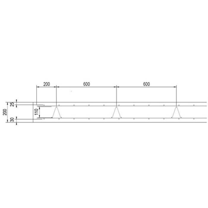 Supportligger H7 cm - lengte 2 meter