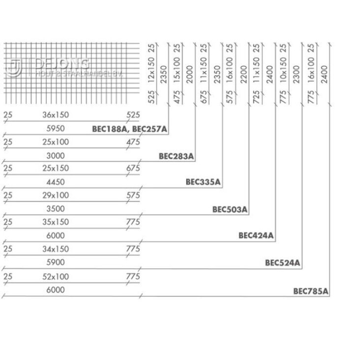Bouwstaalmat BEC257a Ø7-150 2.36 x 5.96 meter