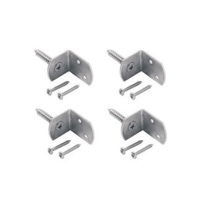 4-L beslagset / schermsteunen RVS incl. schroefjes
