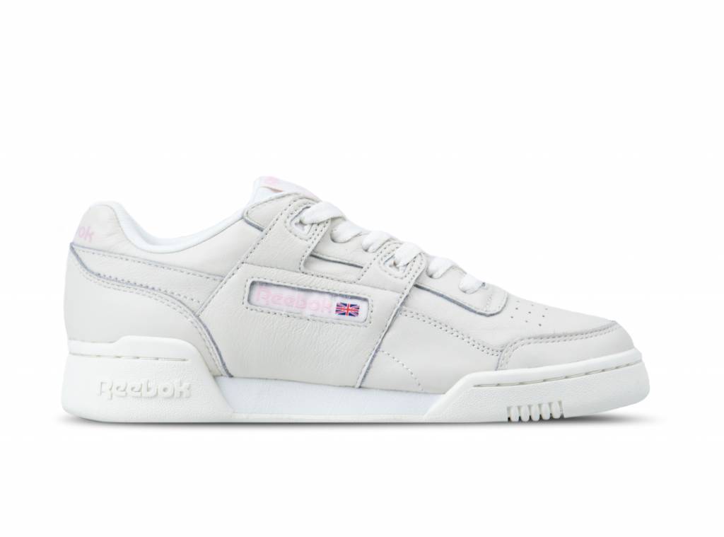 white and pink reebok