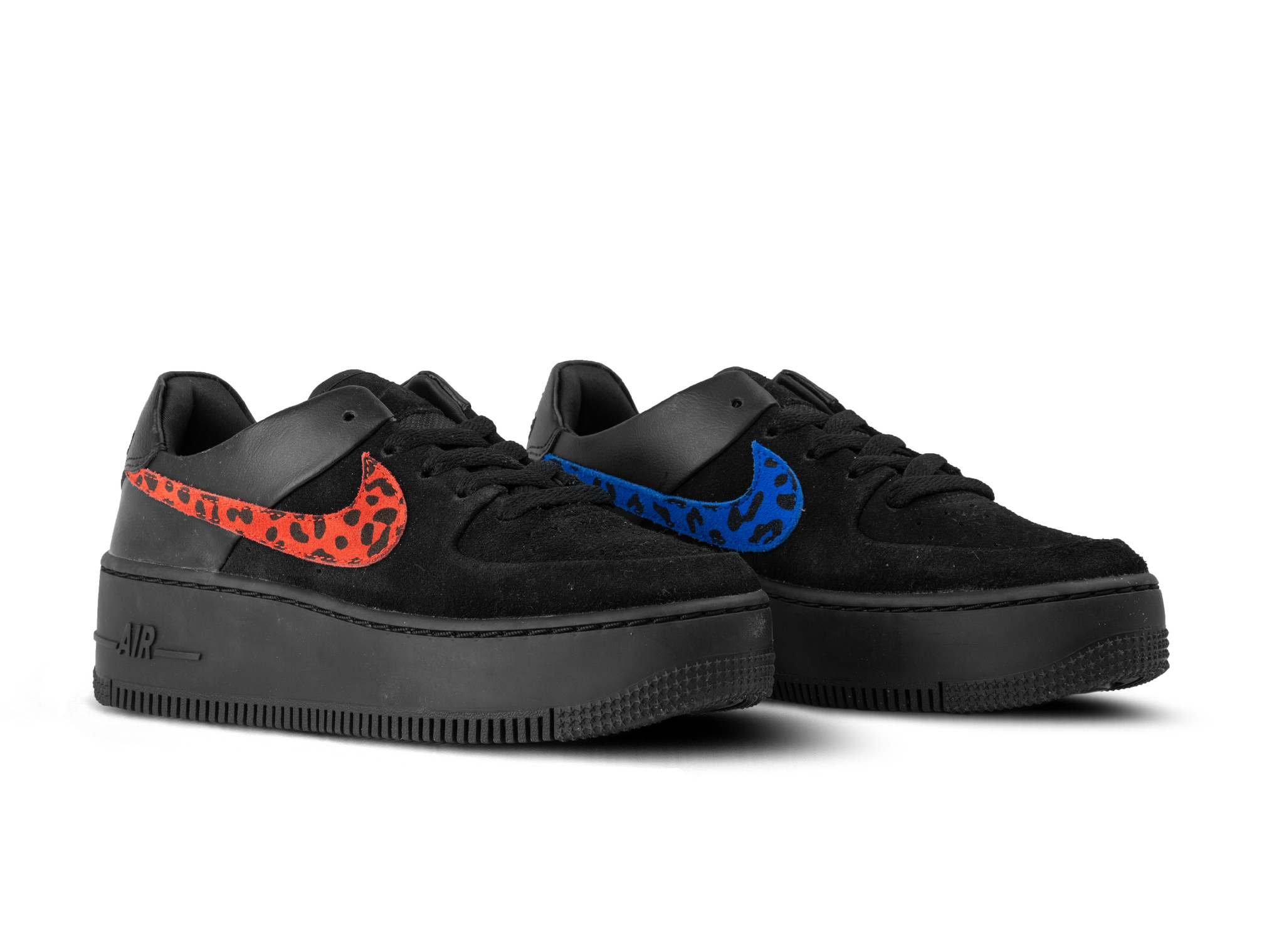 air force 1 black blue and red