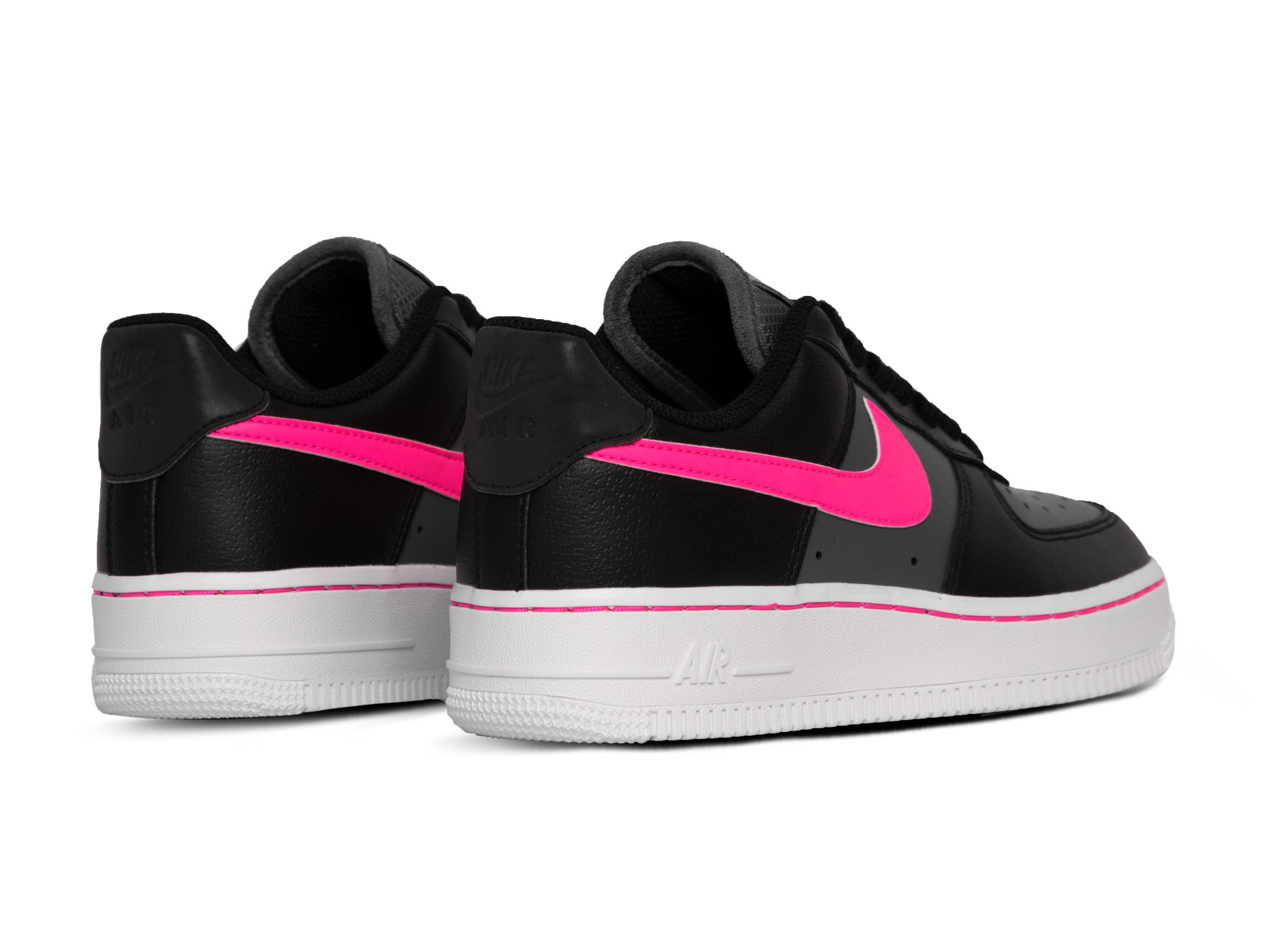 pink and black nike air force 1