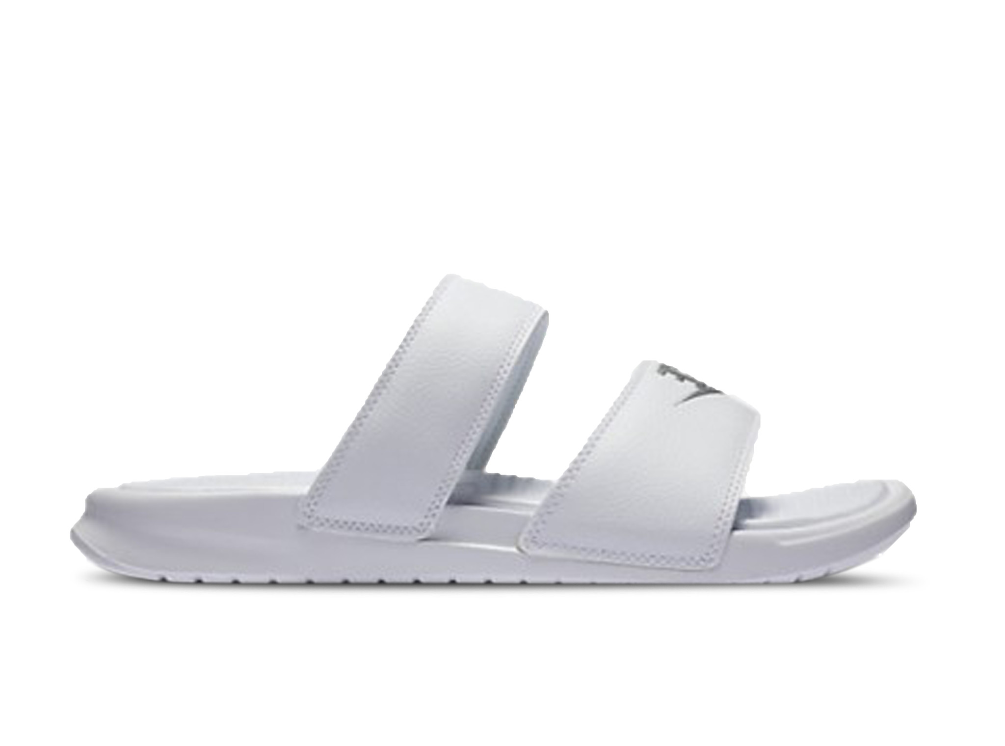 white nike benassi duo slides