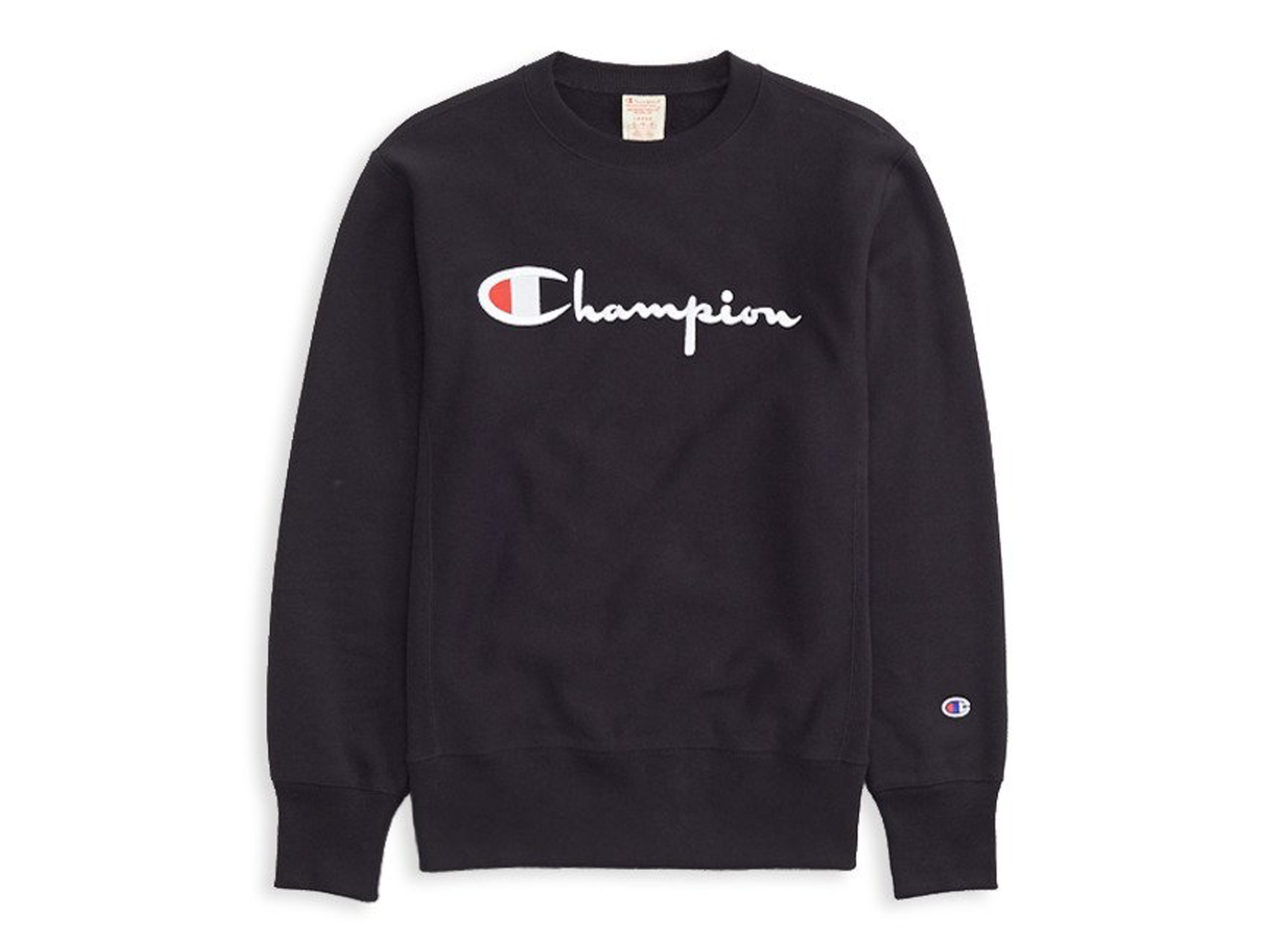 champion black crew neck sweatshirt