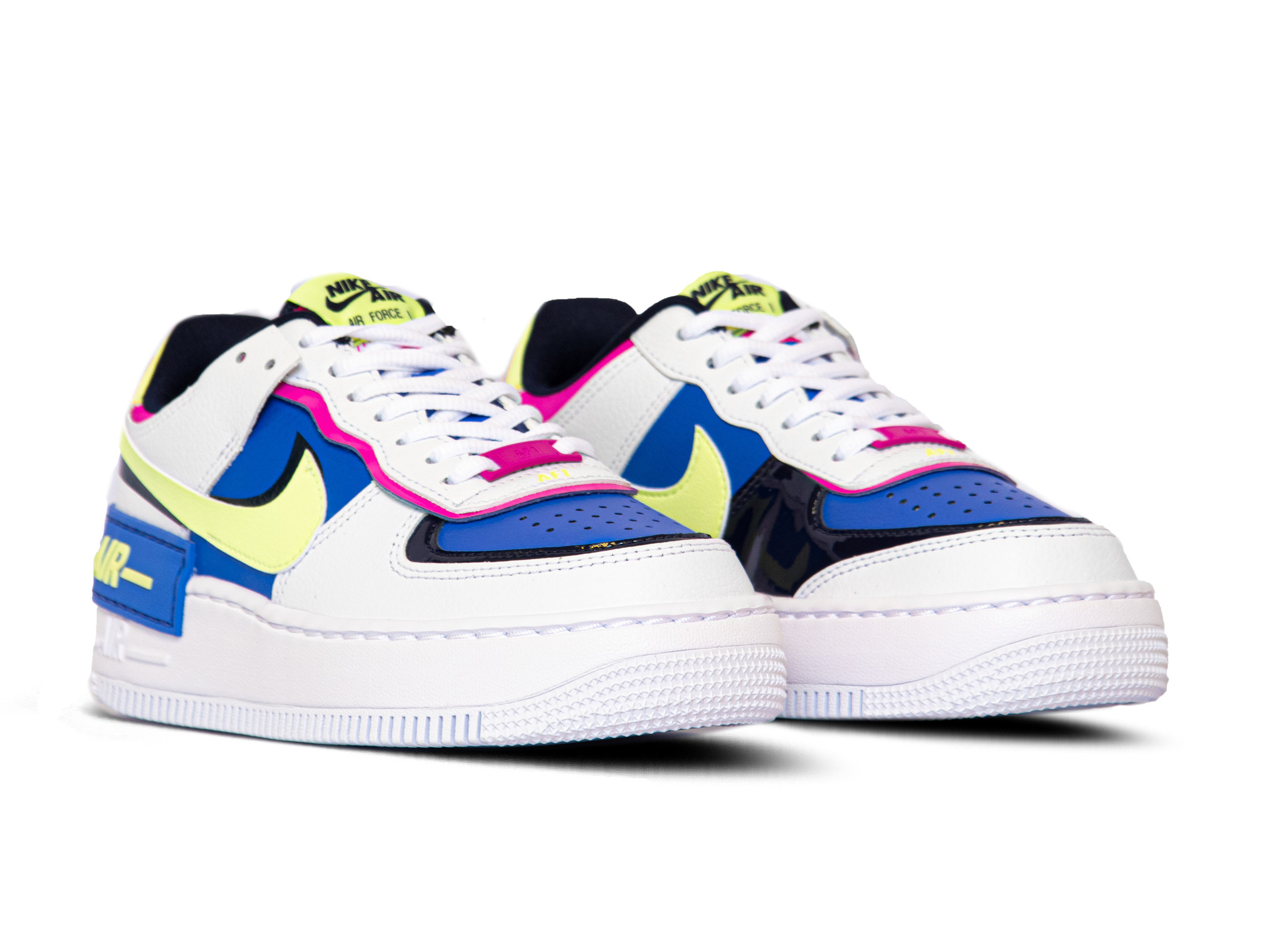 nike air force 1 shadow with white barely volt & sapphire