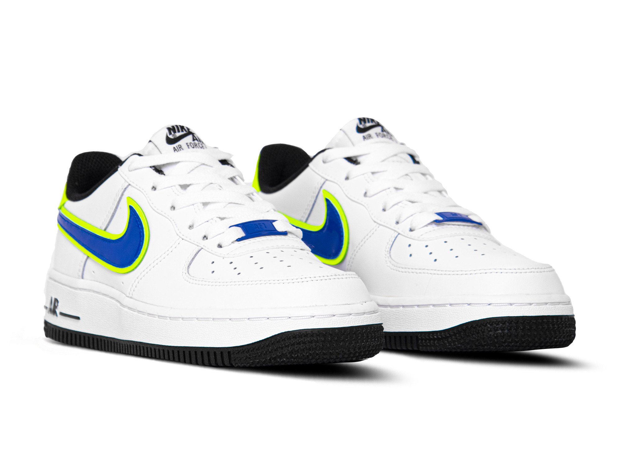 white racer blue air force 1