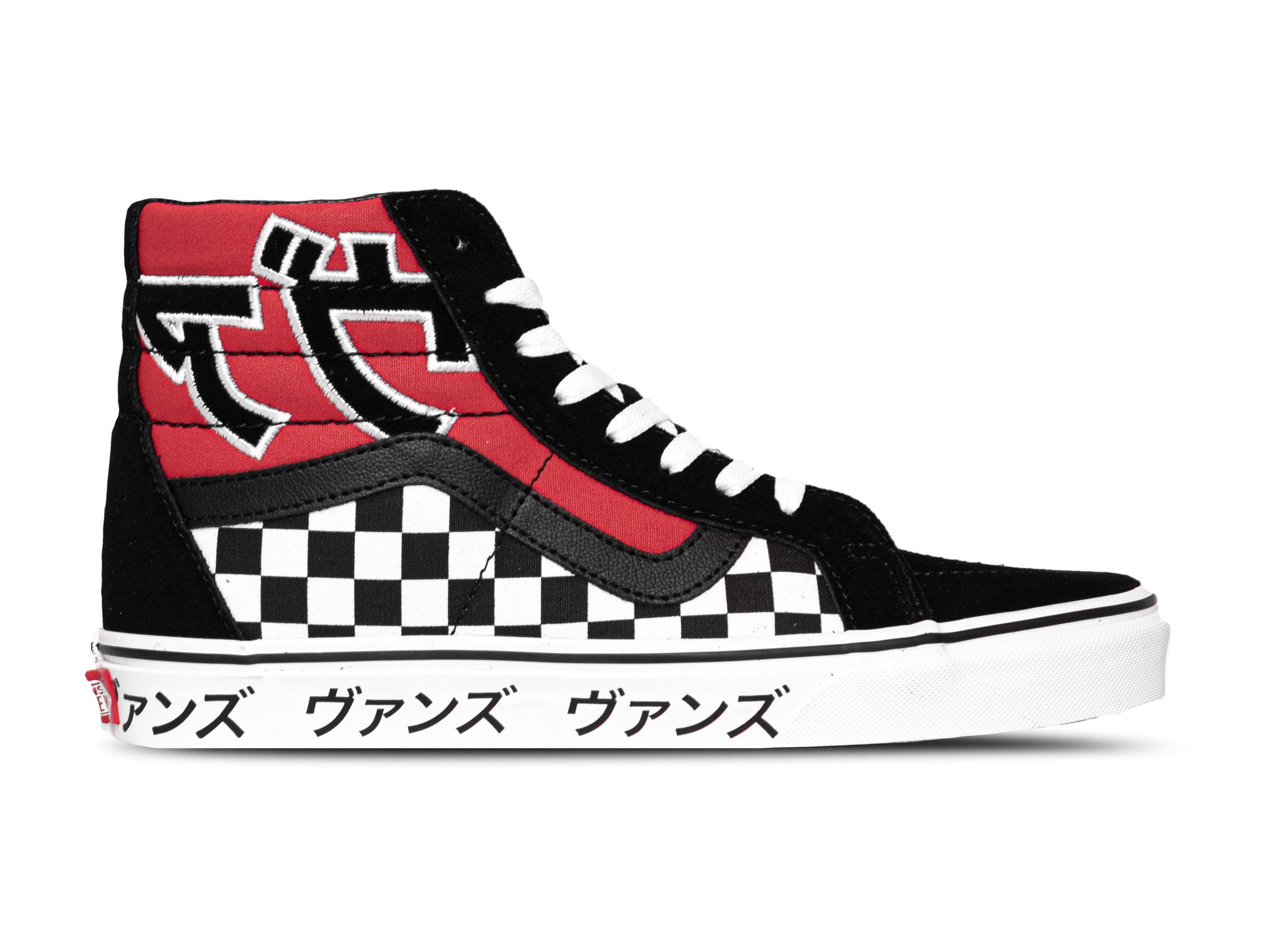 vans sk8 red black