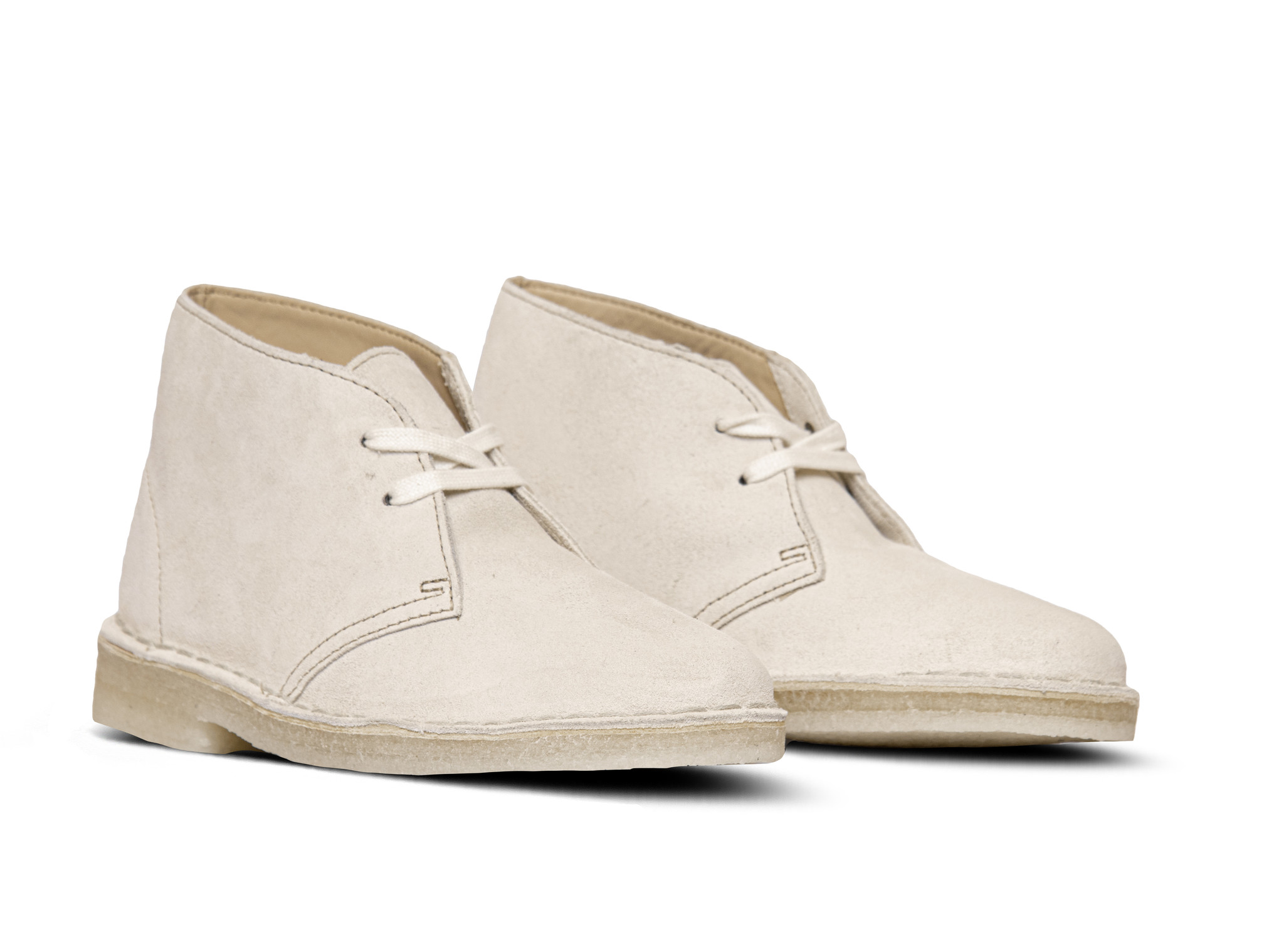 white clarks desert boots