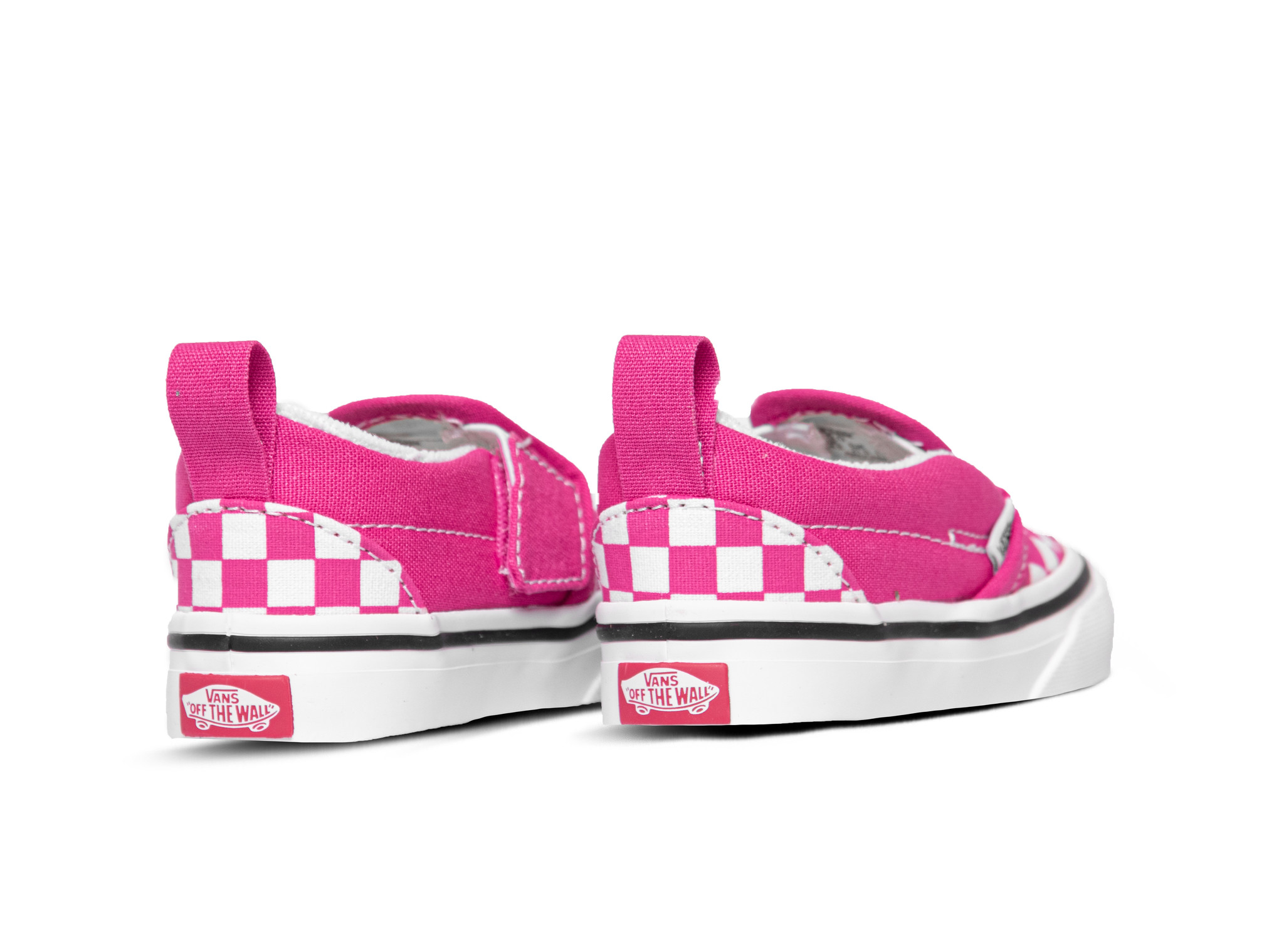 vans slip on pink and white