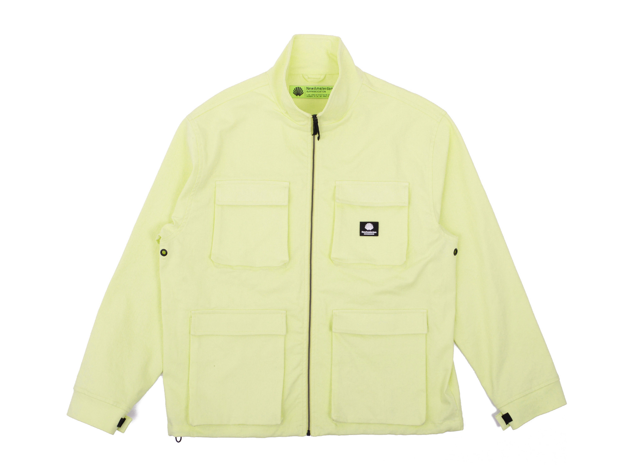 yellow utility jacket