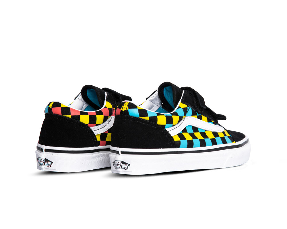 multi coloured check vans