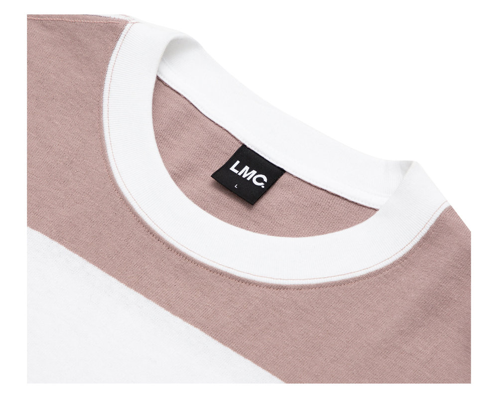 LMC Border Stripe Longsleeve Tee Gray Pink LMC2082