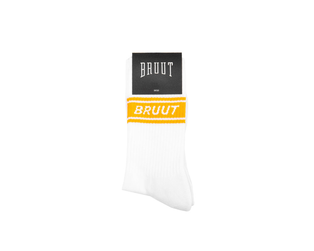 Bruut Retro Sock White Saffron BT022