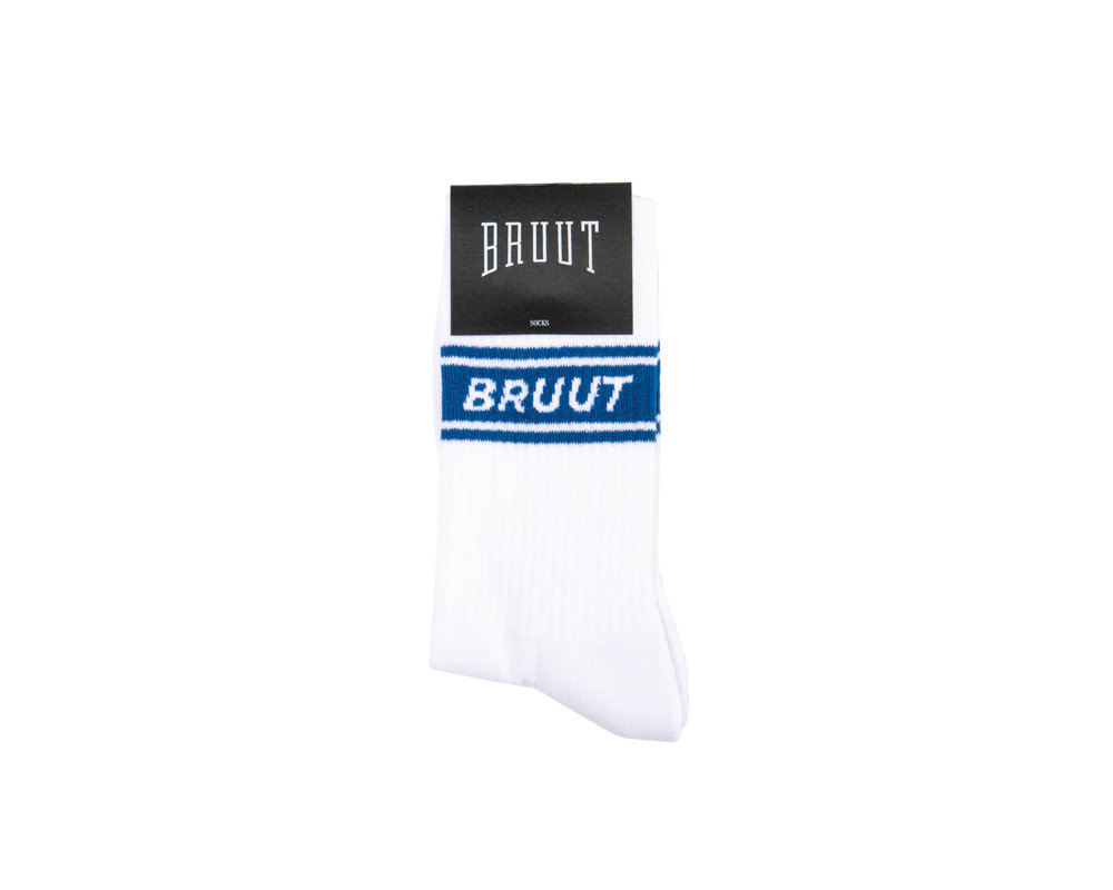 Bruut Retro Sock White Lapis Blue BT024