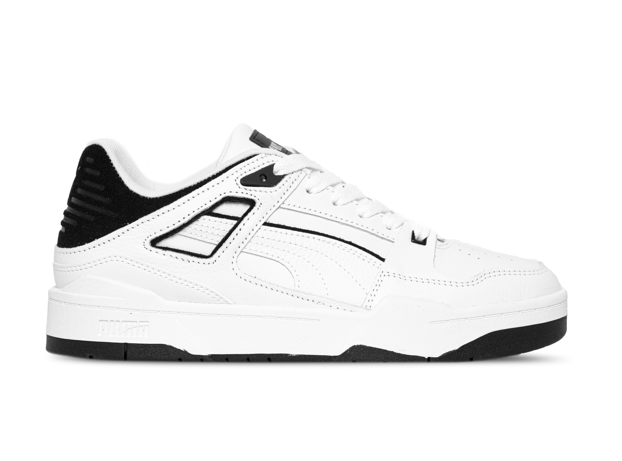 black and white low top pumas