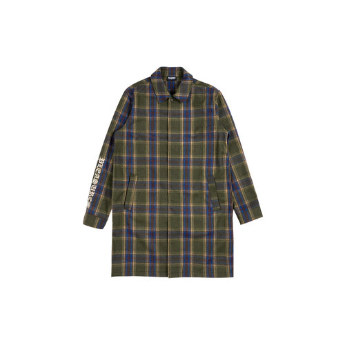 Green Should Plaid Trench Green P22W028