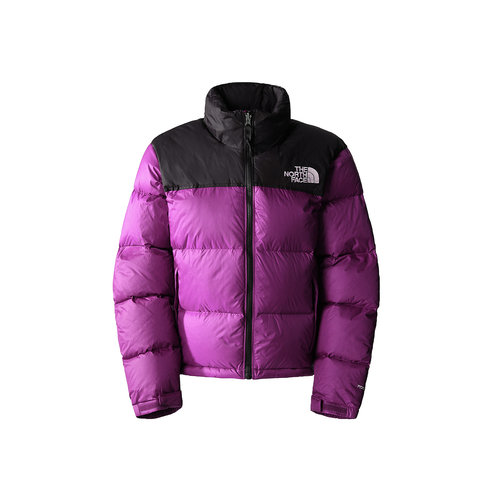 W 1996 Retro Nuptse Jacket Purple Cactus Flower TNF Black NF0A3XEOYV31