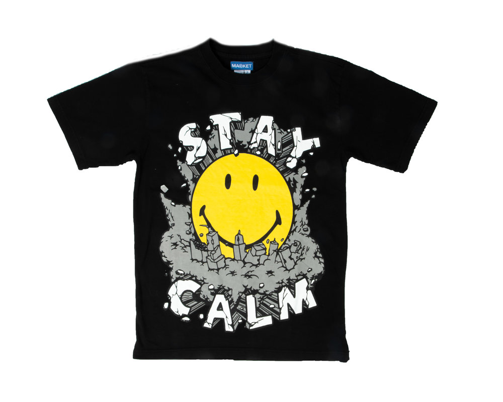 Market by Market Smiley Stay Calm Tee Vintage Black 399001373 0100