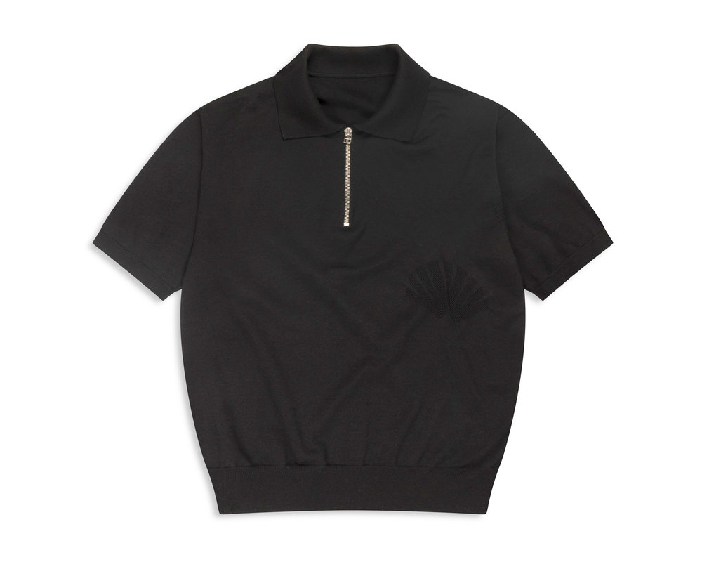 New Amsterdam Surf Association Zip Polo Knit Black 2301081002