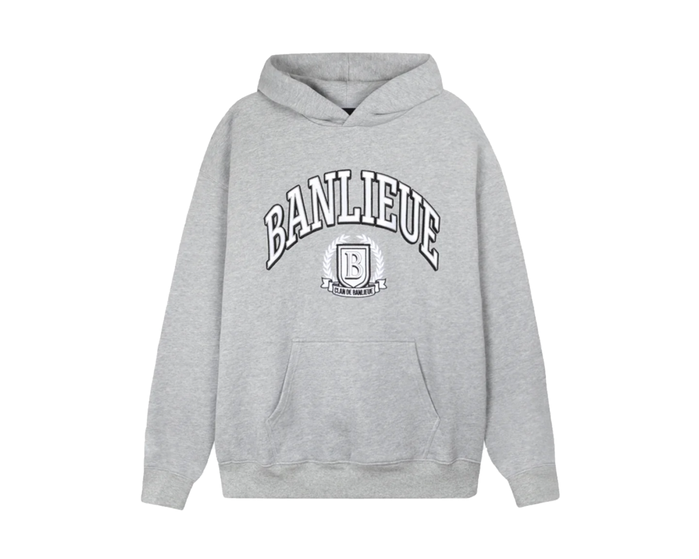 Clan de Banlieue Crest Hoodie Heather Grey BNL-SS23-HS03-103