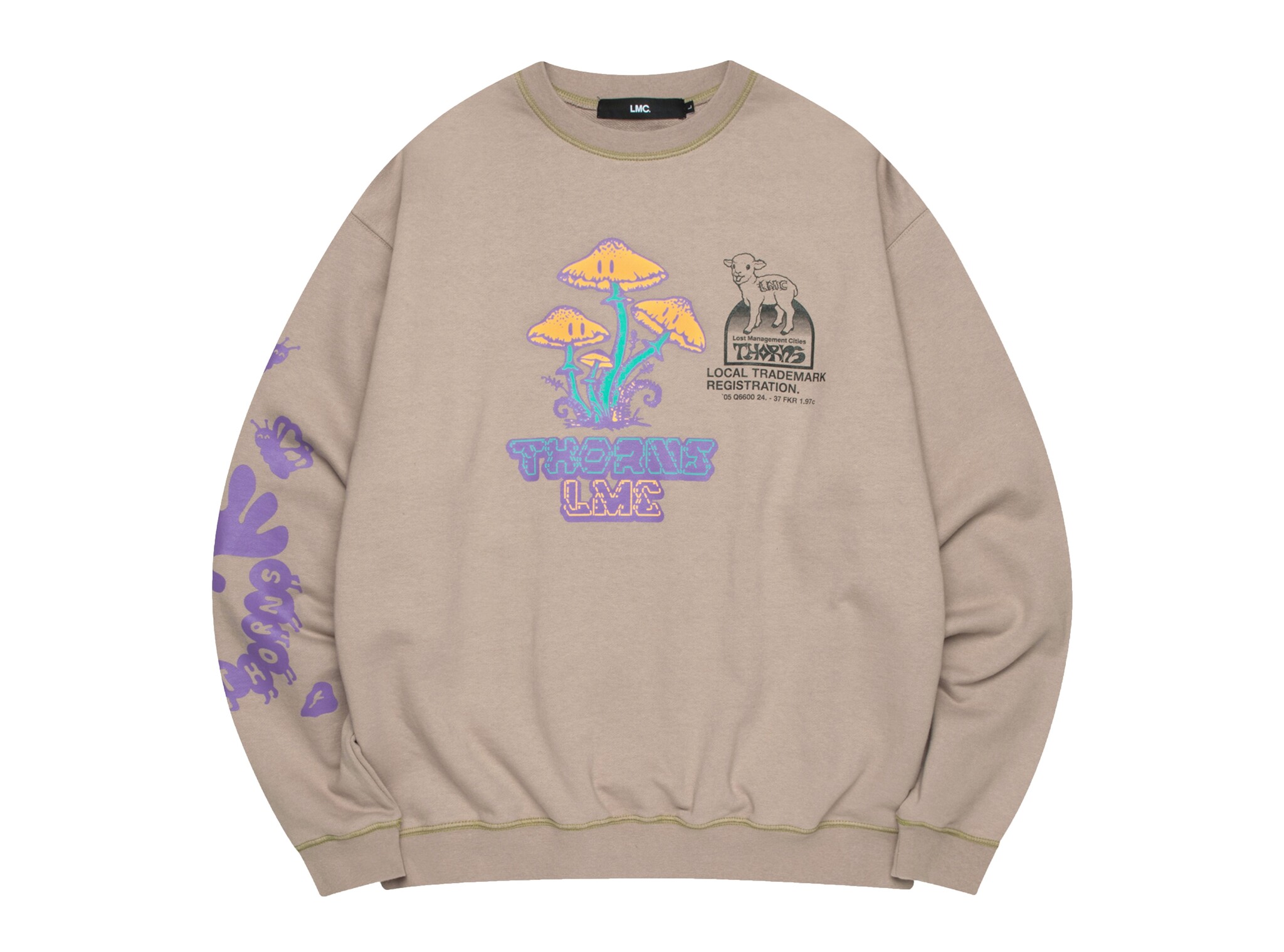 LMC Thorns Collage CNTRST ST Sweatshirt Sand 0LM23SSW115 | Bruut Online Shop