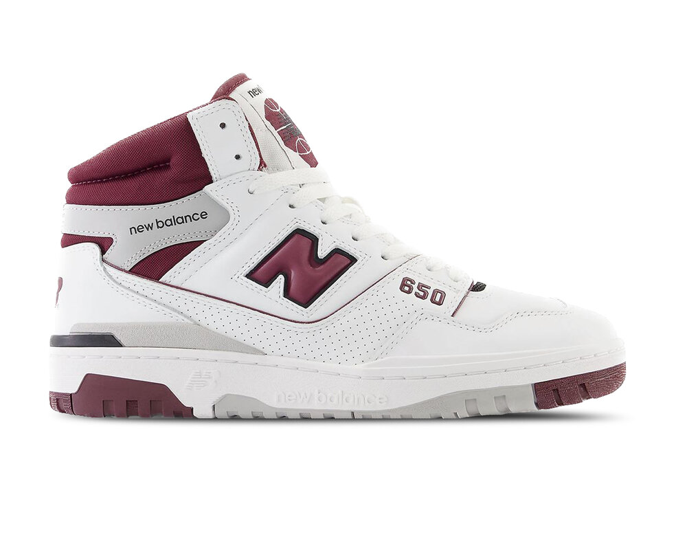 New Balance BB650RVI White NB Burgundy BB650RCH