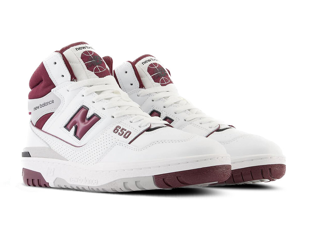 New Balance BB650RVI White NB Burgundy BB650RCH