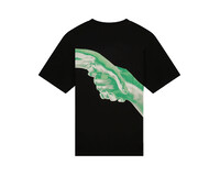 Filling Pieces Clothing Handshake T-Shirt Black Black Green  8811363 1955