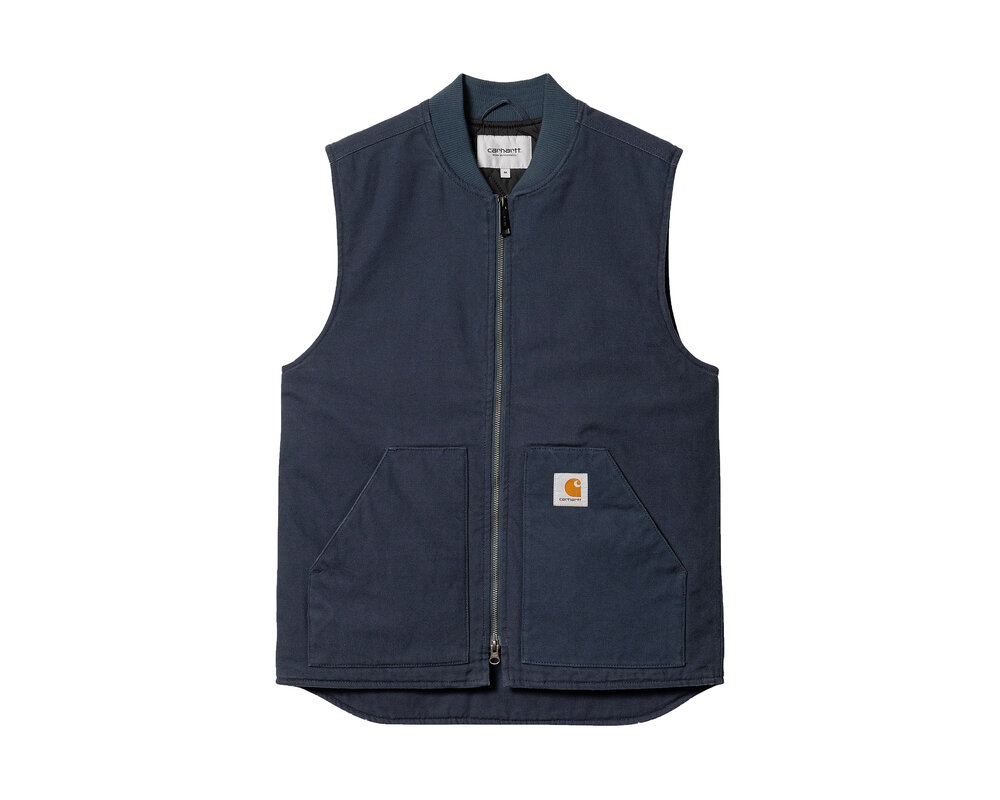 Carhartt WIP Classic Vest Cotton Blue Heavy Stone Wash  I015251.01.60.03