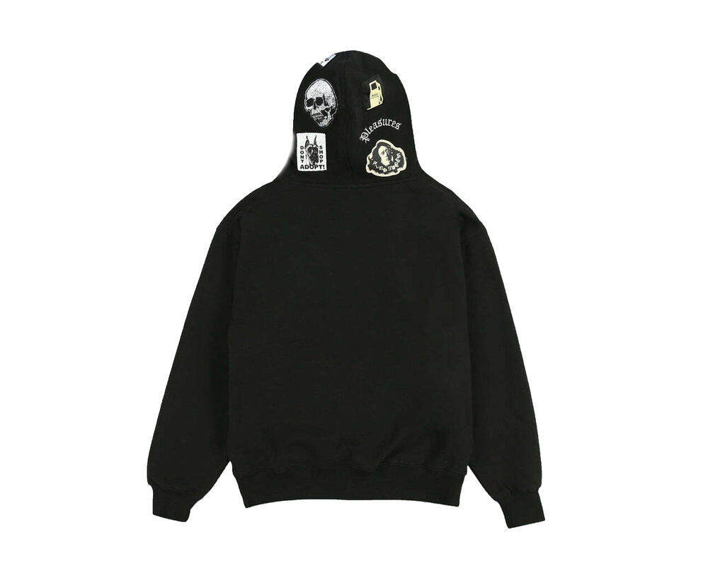 Pleasures Worms Hoodie Black P23F022